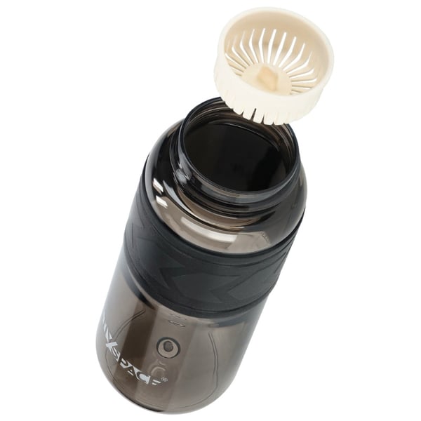 Tritan-juomapullo 600 ml mittakupilla - musta