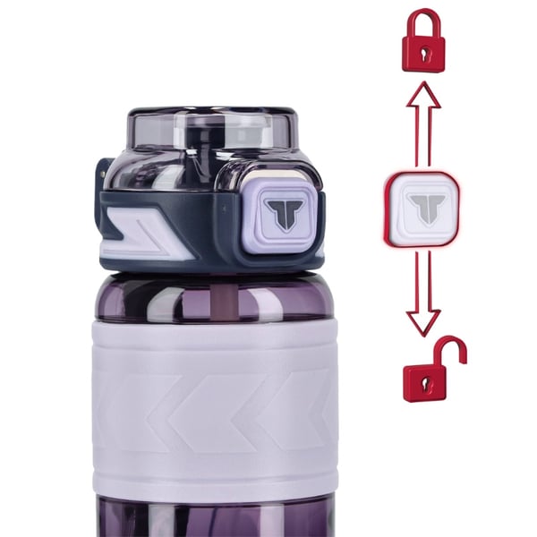 Tritan-juomapullo 600 ml mittakupilla - violetti