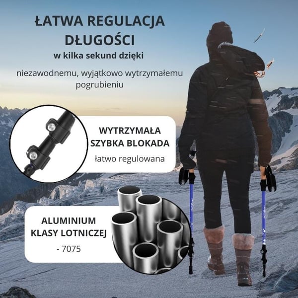 Vaellussauvat, säädettävät kävelysauvat - siniset