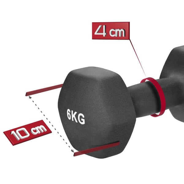 KÄSIPAINOT 2x6kg harjoituksiin - neopreenipainot