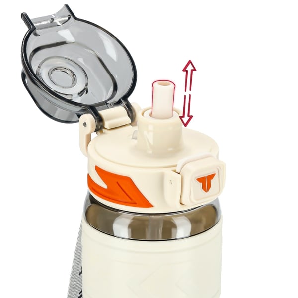 Tritan-juomapullo 1000 ml mittakupilla - valkoinen