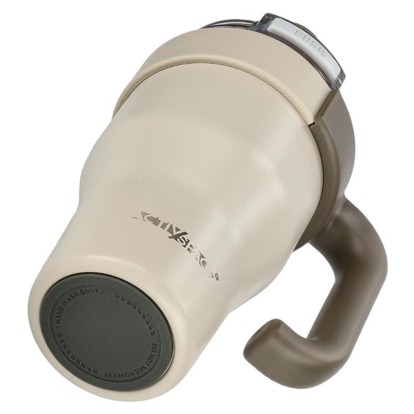 Termosmuki pillikahvalla kahville tai teelle, vuotamaton, 800ml - beige