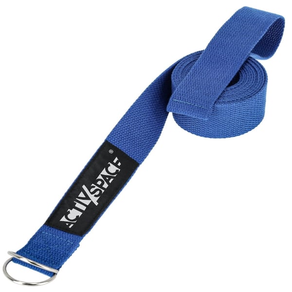 Kestävä joogahihna 300x3,8 cm - sininen