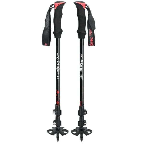 Røde justerbare vandrestave - Standard K02