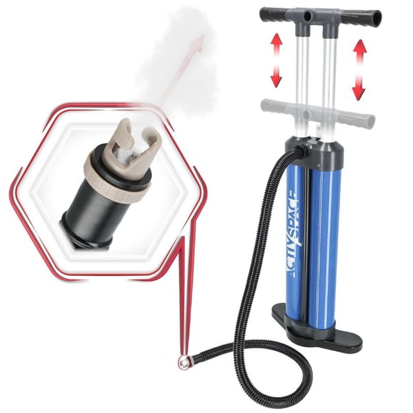 Handpump för SUP-bräda med tryckmätare - dubbelkolv