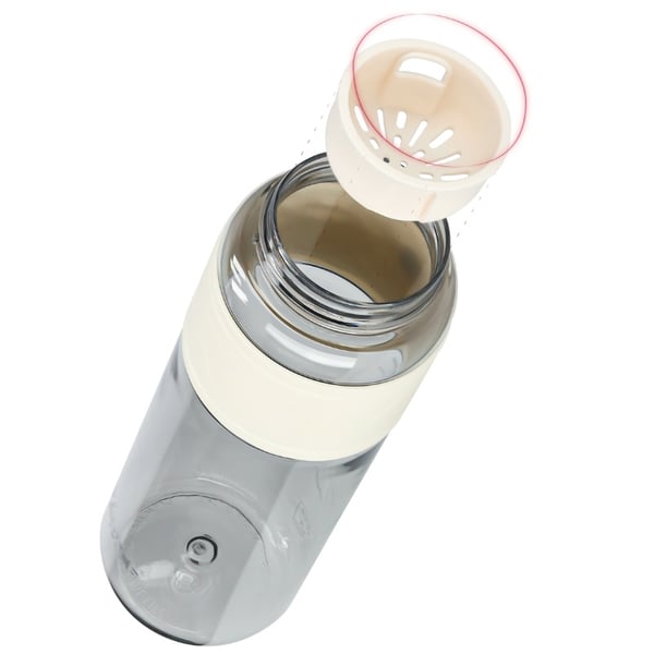 Tritan-juomapullo 1000 ml mittakupilla - valkoinen