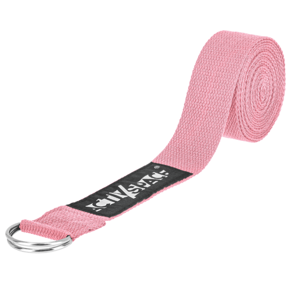 Kestävä joogahihna 300x3,8 cm - pinkki