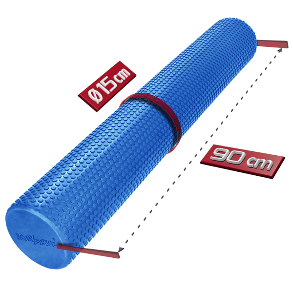 Suuri EVA-rulla selän ja vartalon hierontaan nystyröillä 90 cm - sininen