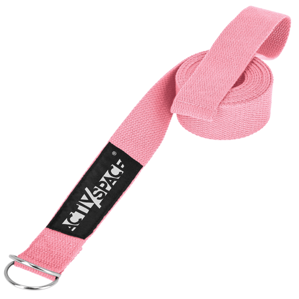 Kestävä joogahihna 300x3,8 cm - pinkki