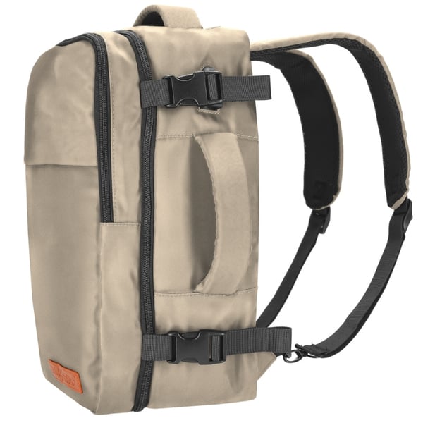 Reseryggsäck 40x20x25 för flygplan, lätt handbagage - beige
