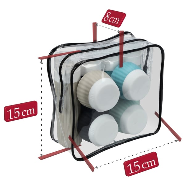 Silikone rejseflasker til flybagage til kosmetik - sæt B02