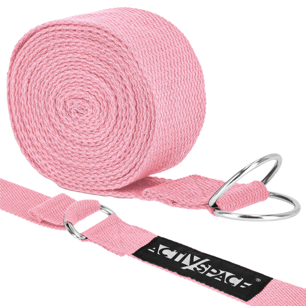 Kestävä joogahihna 300x3,8 cm - pinkki Kestävä joogahihna 300x3,8 cm - pinkki
