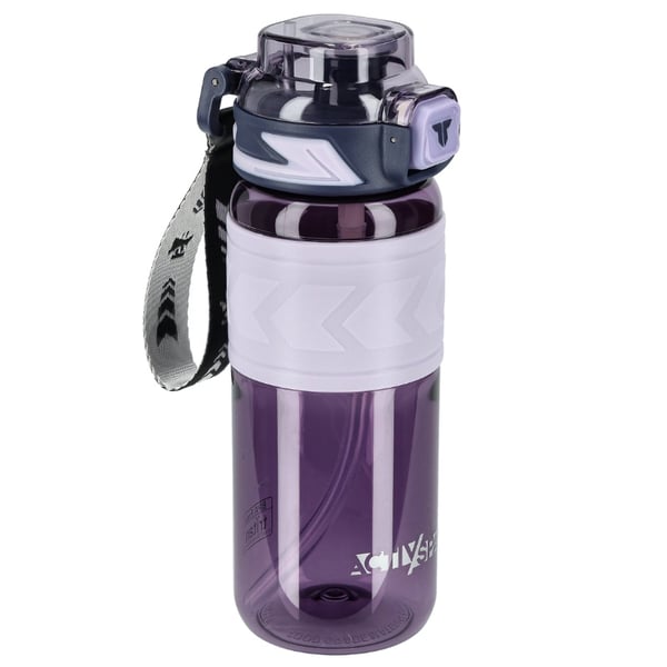 Tritan-juomapullo 600 ml mittakupilla - violetti