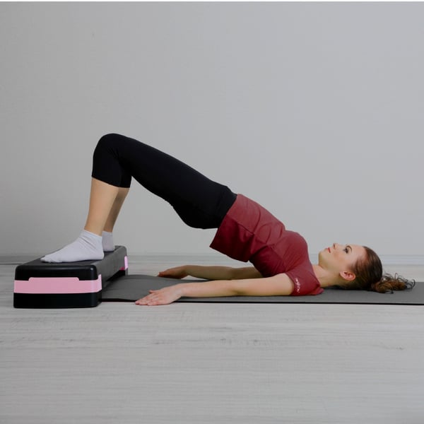 Stepmaskin för aerobics och fitnessövningar, 3 nivåer - modulär - rosa