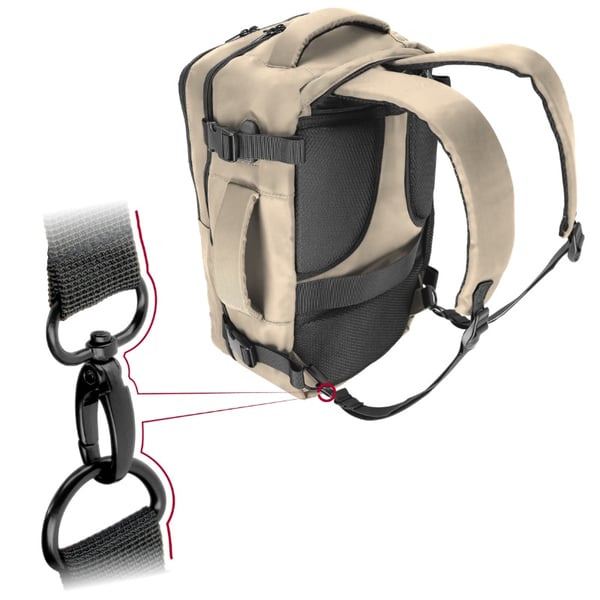 Reseryggsäck 40x20x25 för flygplan, lätt handbagage - beige
