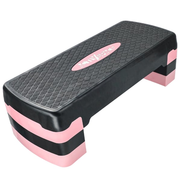 Stepmaskin för aerobics och fitnessövningar, 3 nivåer - modulär - rosa