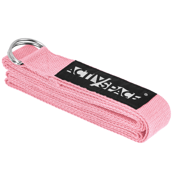 Kestävä joogahihna 300x3,8 cm - pinkki