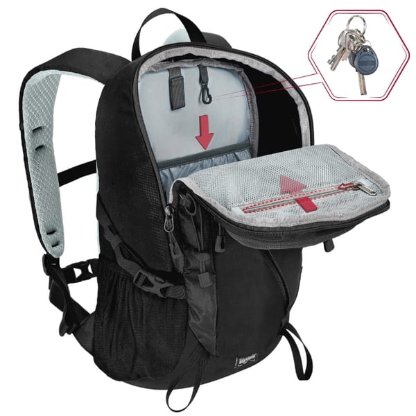 22l vandringsryggsäck - svart P04