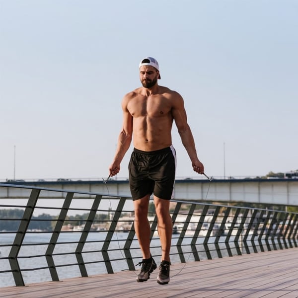 PRO fitness alumiininen hyppynaru laakereilla - musta S04