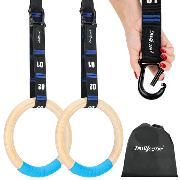 Gymnastikringe, træringe, crossfit-ringe - premium
