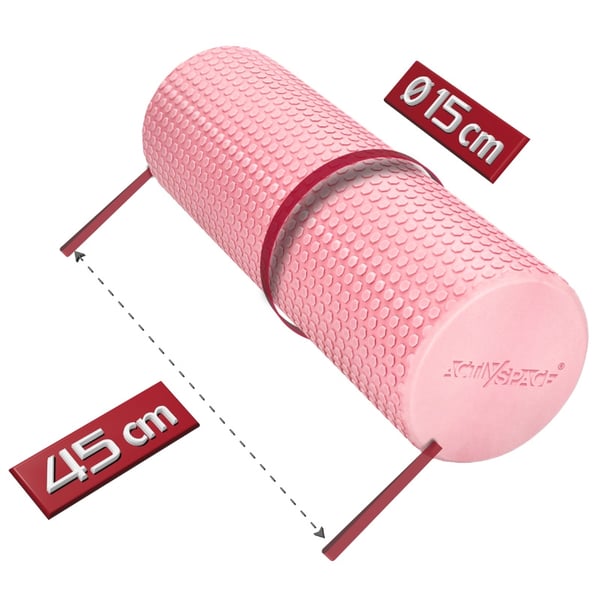 EVA-rulla selän ja vartalon hierontaan nystyröillä 45 cm - pinkki