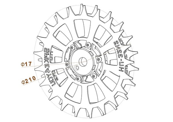 Husqvarna Automower 305, 310, 315, 315X, 415X, 415XI pyörä ruostumaton teräs 3 mm