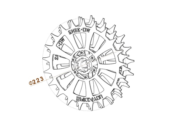 Worx Landroid M600 M800 L1300 -robottiniittokoneen pyörä, ruostumaton teräs, 3 mm