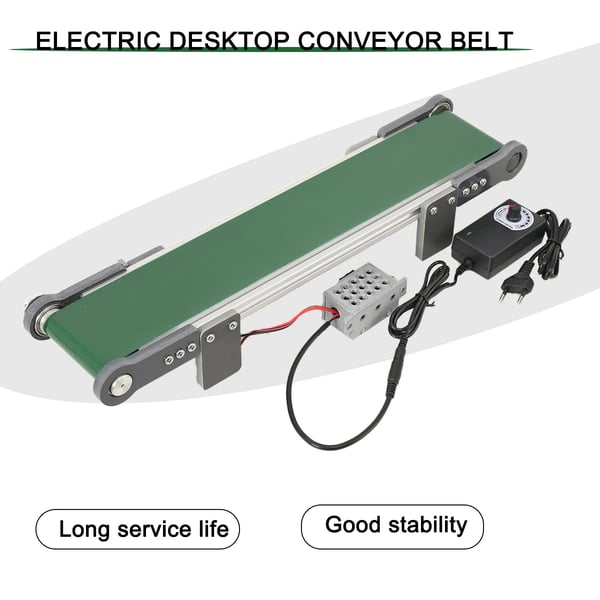 Elektrisk transportbånd, justerbar hastighed, kompakt design,Som vist