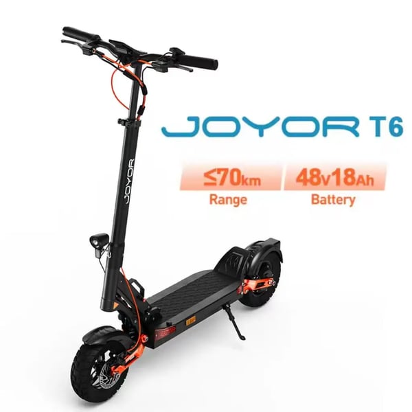 JOYOR T6 City Escooter 600W Motor 48V18AH Batteri Hopfällbar Elscooter 10 Tums Terrängdäck Elscooter för Vuxna