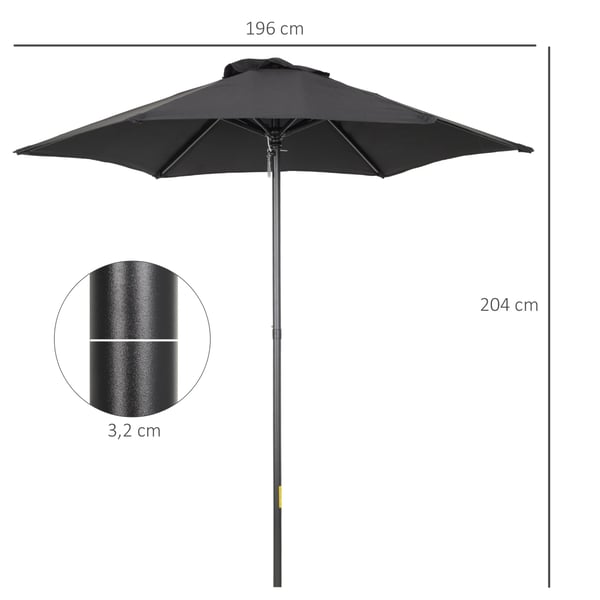 Parasol, Trycköppningsdesign, Vindresistent Täckning,svart