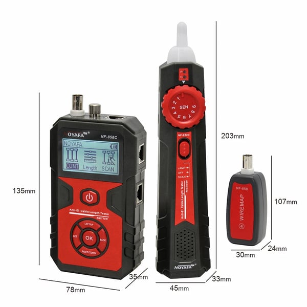 Netværkskabeltester, multifunktionelle testmuligheder, POE spændingstest,NF-858C