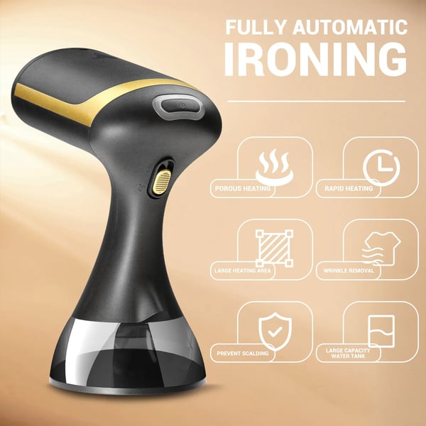 Tøjdamper, 1500W Effekt, 350ml Vandtank,sort, EU