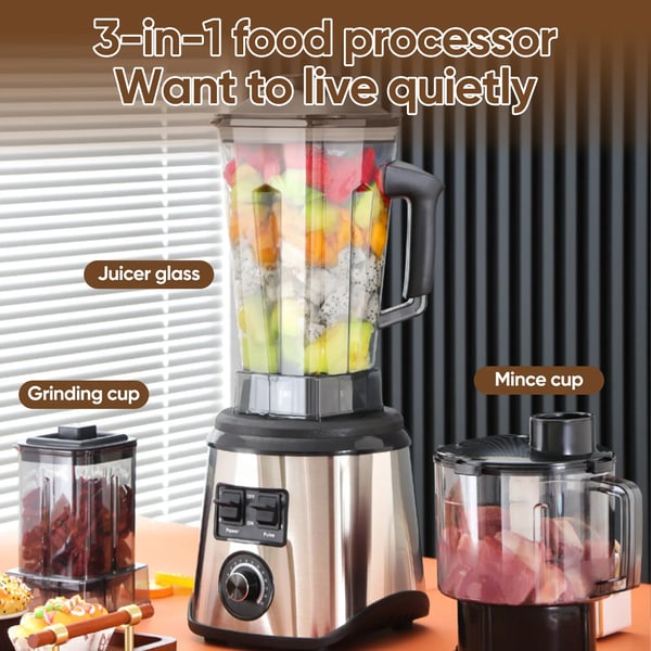Blender, Multifunktionel, Høj Effektivitet,2.5L + 1.5L + 0.5L