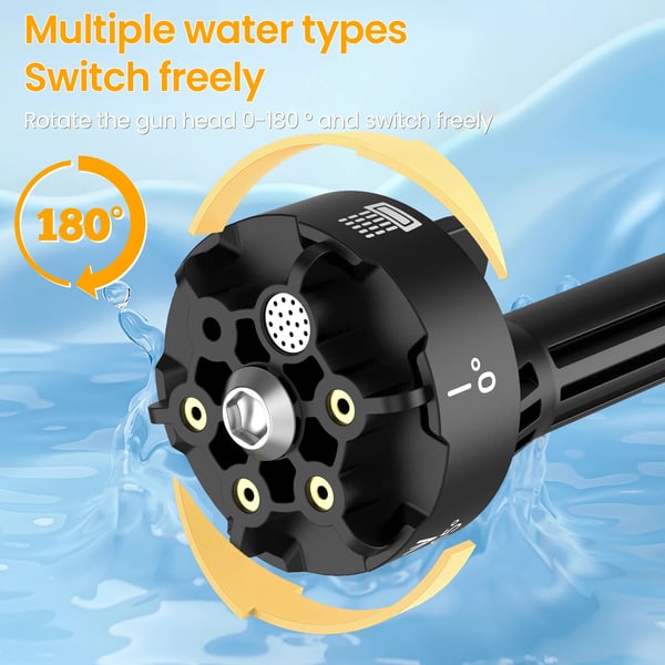 Højtryks sprøjtepistol, trådløst rengøringsværktøj, multifunktionel dyse,Med 2×Batteri