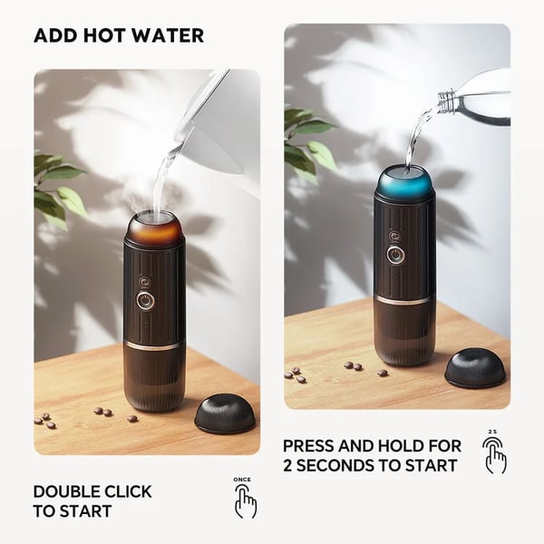 Espresso Kaffemaskine, Bærbar Rejse Design, Dobbelt-Mode Drift,sort