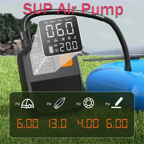Bærbar Elektrisk Dækpumpe, 8000mAh Batteri, 25 PSI Maksimalt Tryk,8000mAh