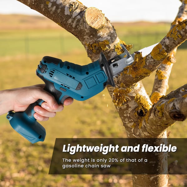 Trådløs elektrisk stiksav, 0-3000 omdr./min, 100 mm skæredybde i træ, ergonomisk håndtag,Med 2XBattery