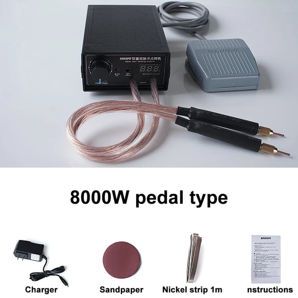 Punktsvets, 8000W Effekt, Justerbar Ström,Svart
