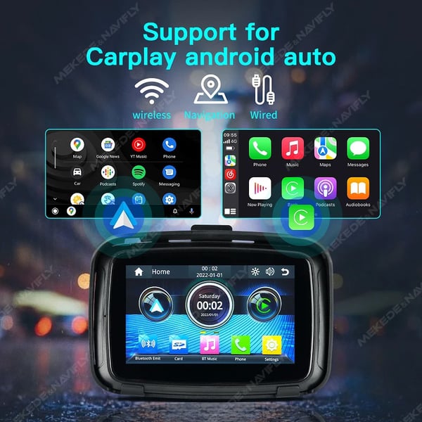 Navigationsskærm, Trådløs Carplay, Vandtæt Design,SS-MTC5-OM