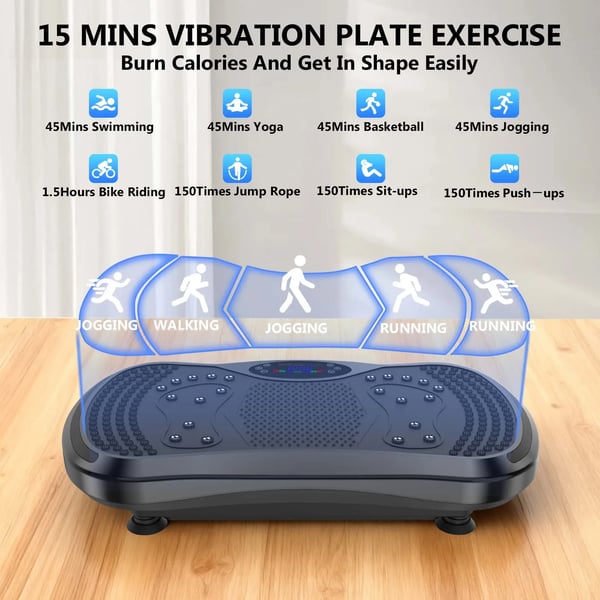 Vibrationsplade, Justerbare Hastigheder, Modstandsbånd Inkluderet,sort