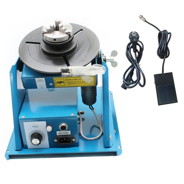 Rotary svejsepositioner, 10 kg kapacitet, 0-90° hældningsvinkel,220V, Blå