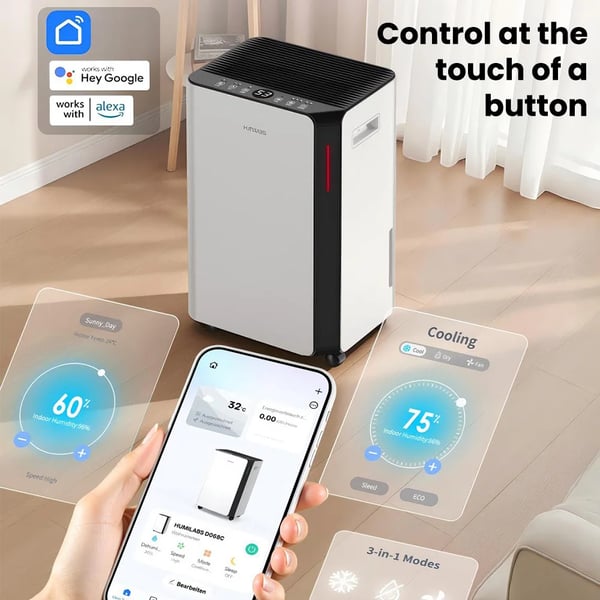 Affugter, 20L Daglig Kapacitet, Smart App Kontrol,HUMILABS OL20-BD068CF