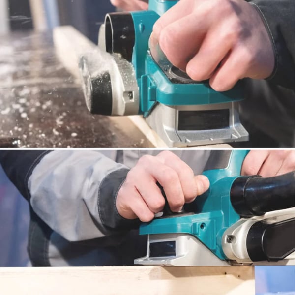 Elektrisk Planer, Børsteløs Motor, Justerbar Skæredybde,2 Batteri, EU