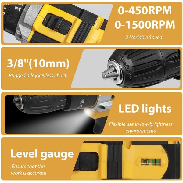 Trådløs Slagnøgle, 28V, Elektrisk Hammer, 2 Lithium-Ion Batterier,2 batterier, EU