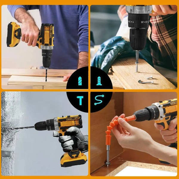 Trådløs Slagnøgle, 28V, Elektrisk Hammer, 2 Lithium-Ion Batterier,2 batterier, EU
