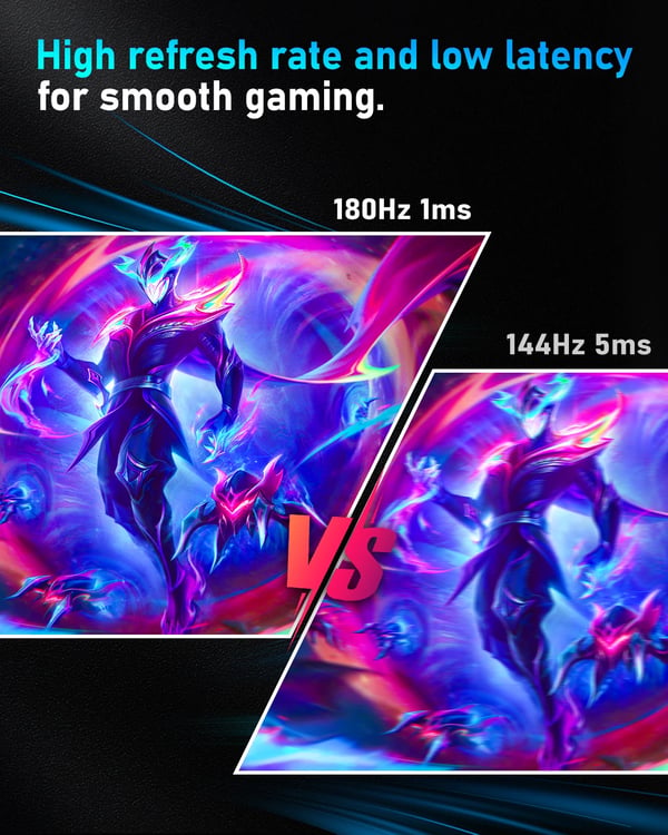 Gaming Monitor, 24" FHD Skærm, 180Hz Opdateringshastighed,24 1K 180hz