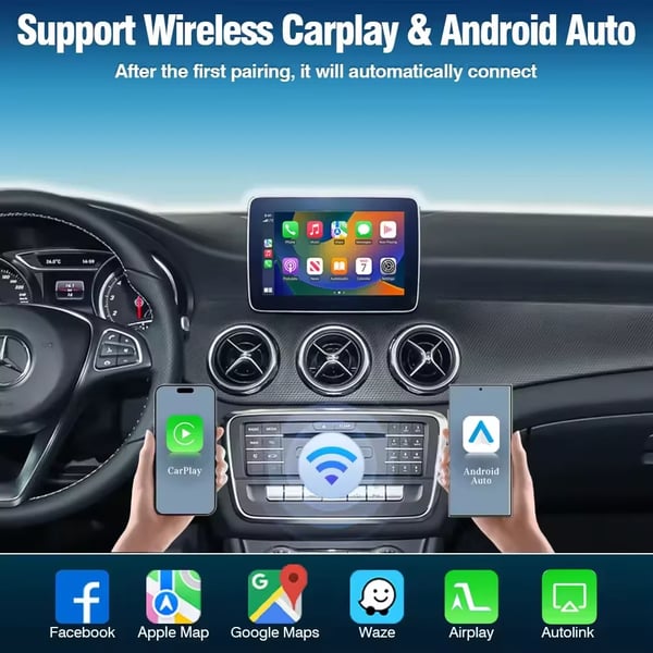 CarPlay og Android Auto Modul, Trådløs Forbindelse, Nem Installation,Til Benz NTG 4.5/4.7