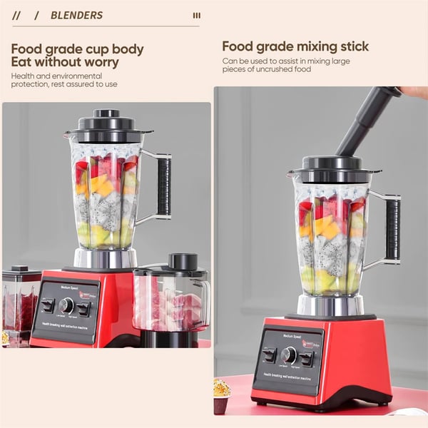 Elektrisk Blender, Højhastighedsydelse, Alsidig Funktionalitet,EU stik, 3L+1.5L+0.5L