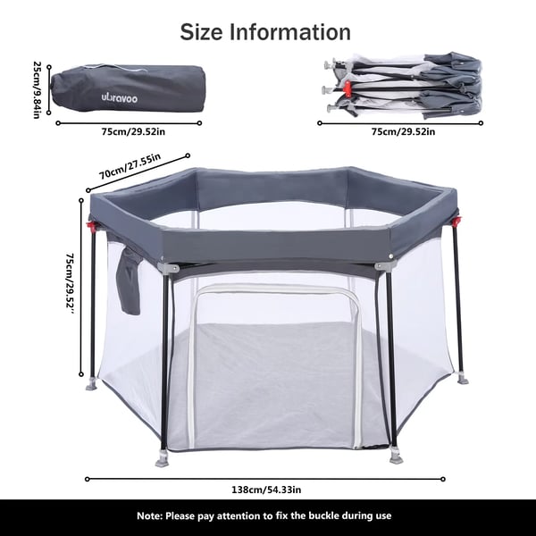 Lekställning, Fällbar Hexagon, Robust Design,GRÅ