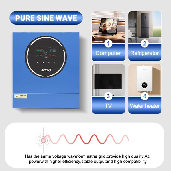 Sol inverter, dobbelt output, fjernovervågning,48V, 220-240V, ANJ-5000W-48V-WIFI